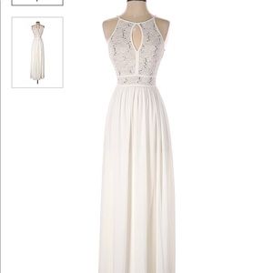 Morgan & Co floor length Ivory dress. Size 10. Height 5’4